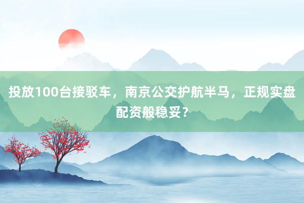 投放100台接驳车，南京公交护航半马，正规实盘配资般稳妥？