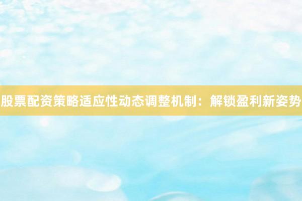 股票配资策略适应性动态调整机制：解锁盈利新姿势